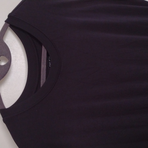 Athleta Santorini Cinch Dress Black Soft Stretchy Jersey Knit Modal Athleisure S - Picture 6 of 13